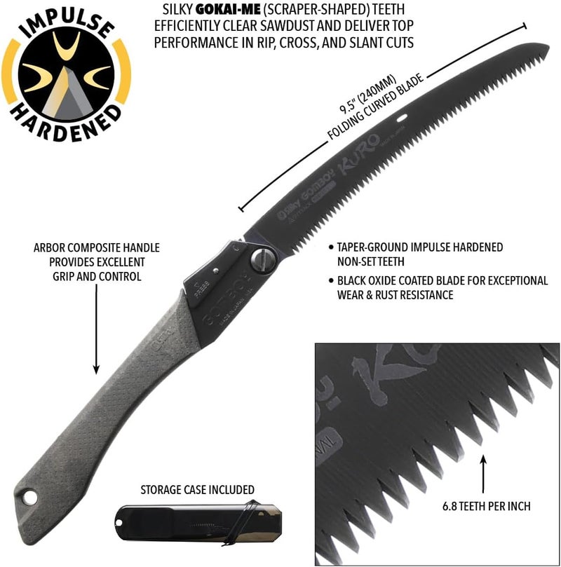 SILKY Limited Edition GomBoy Kuro 240mm Folding Saw (801-24) - Image 5